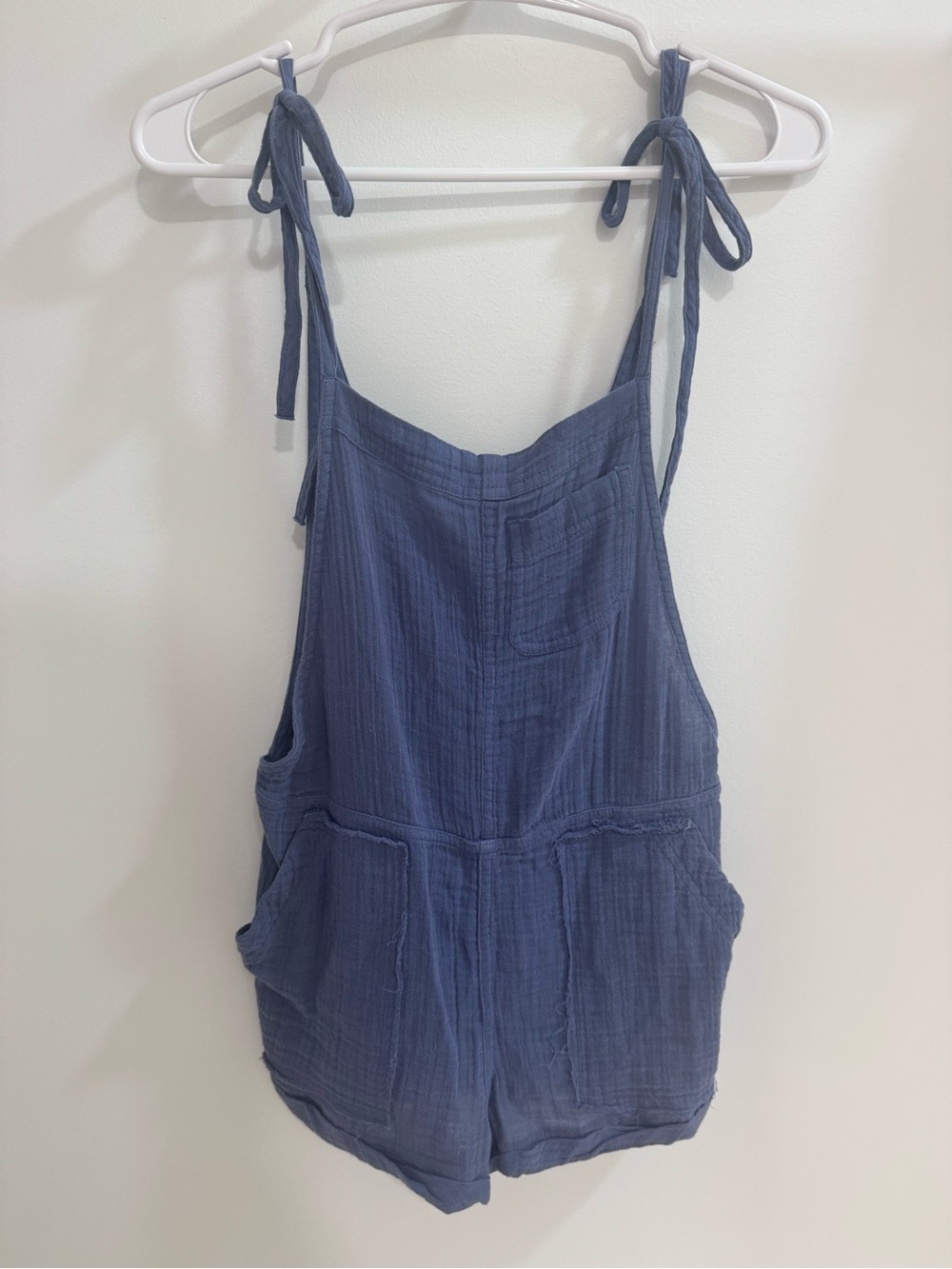 Abercrombie & Fitch periwinkle gauze tie-shoulder romper